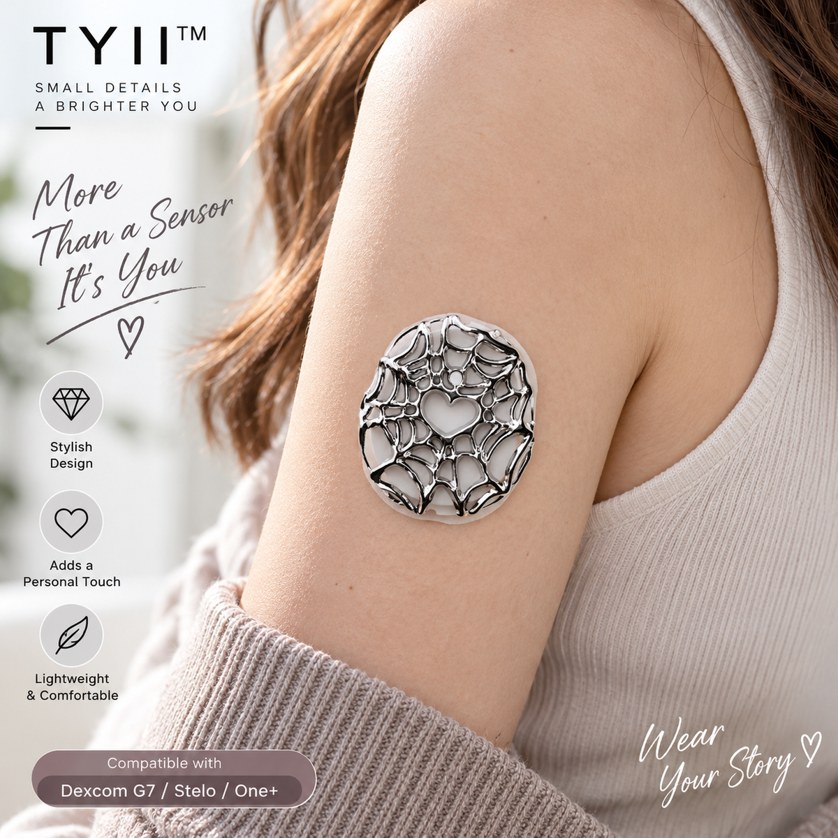 Decoratieve covers voor CGM-sensoren – Stijlvolle beschermhoezen geschikt voor Dexcom G7, Stelo & One+
