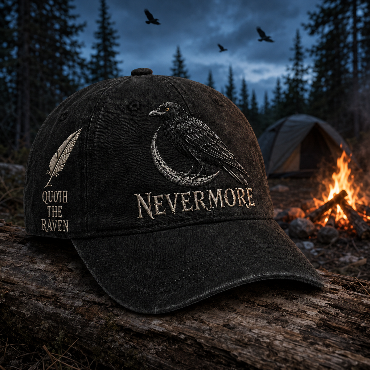 ⬛🐦Nevermore Raven Vintage-pet | Pet voor liefhebbers van gotische vogel