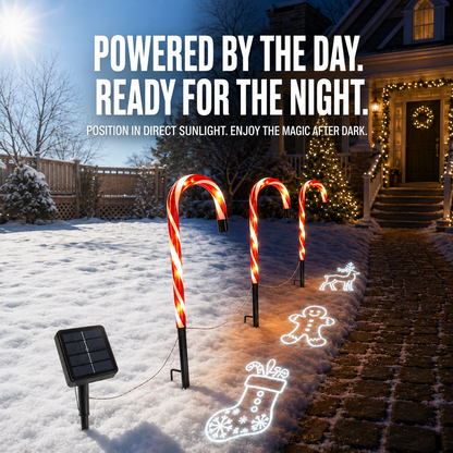 Solar Candy Cane-projector-padverlichting – Verlicht de weg naar Kerstmis 🎄