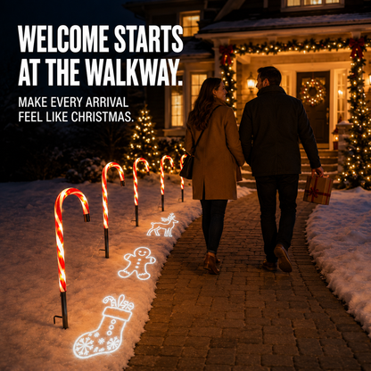Solar Candy Cane-projector-padverlichting – Verlicht de weg naar Kerstmis 🎄