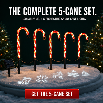 Solar Candy Cane-projector-padverlichting – Verlicht de weg naar Kerstmis 🎄