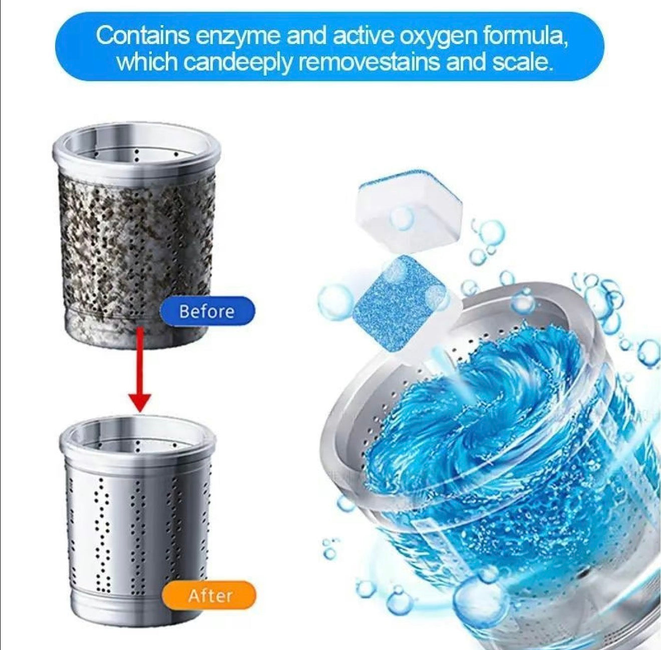 Washer Clean-tabletten voor een grondige reinigin