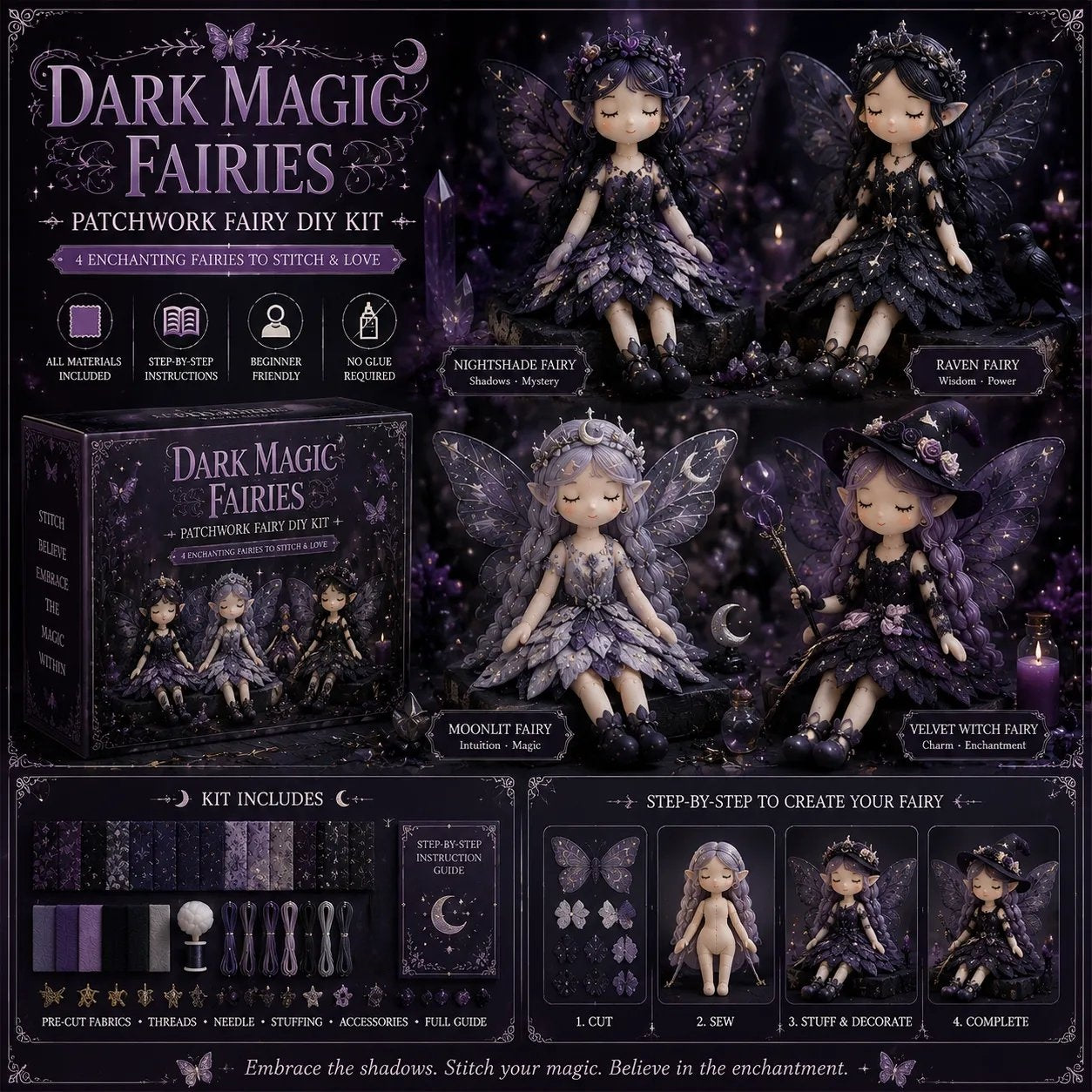🔥LAATSTE DAG 50% KORTING - 🧵Fairy Patchwork DIY-collectie
