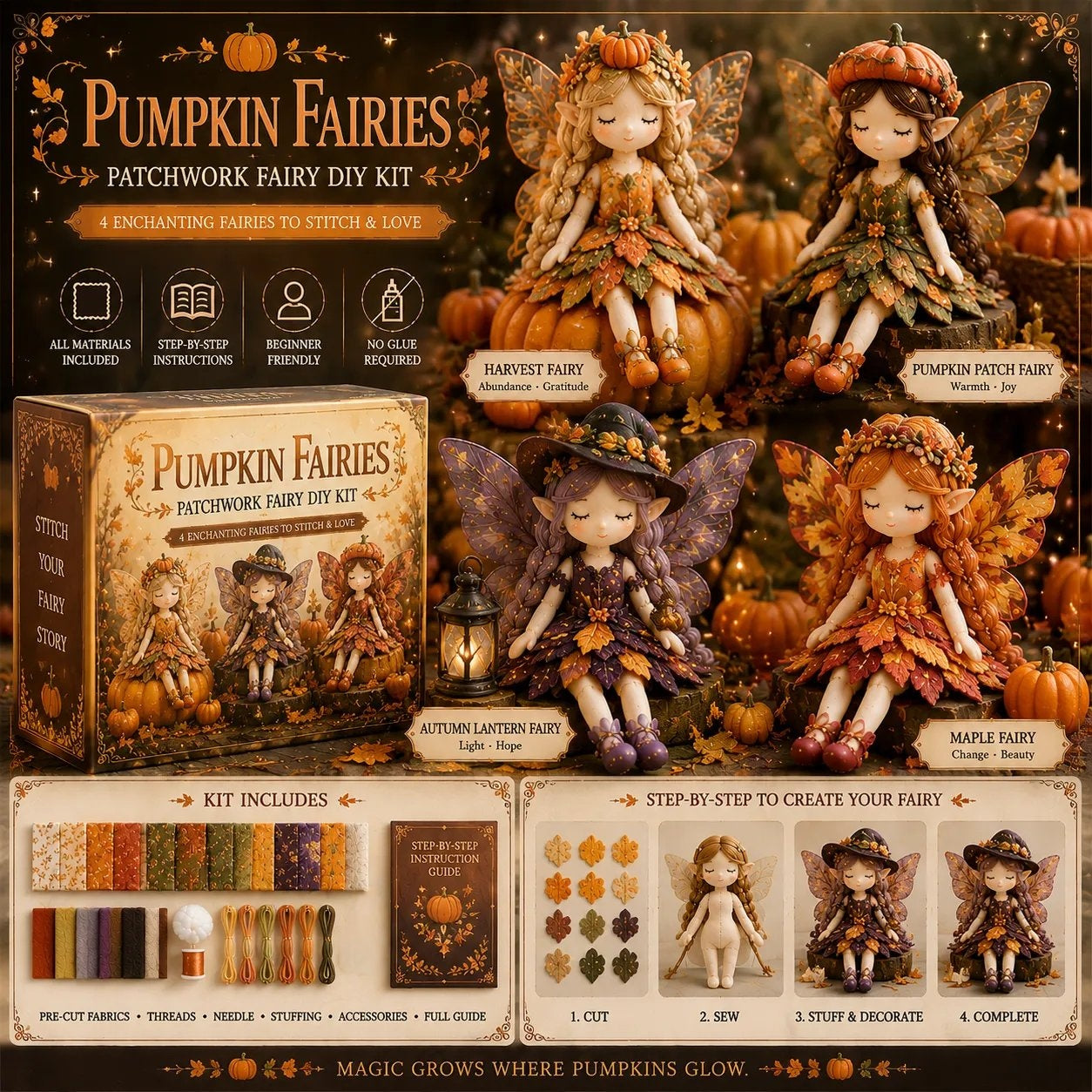 🔥LAATSTE DAG 50% KORTING - 🧵Fairy Patchwork DIY-collectie