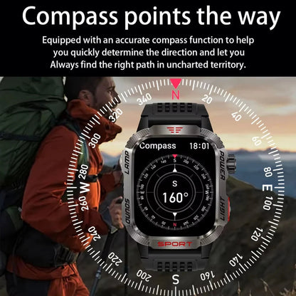 🔥 Laatste dag 70% KORTING – Militaire outdoor sport smartwatch voor heren, compatibel met Android en iOS