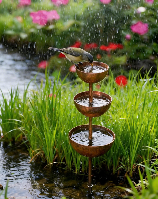 🌧️ Regenvanger - Plantenstok🐦 Metalen tuinornament