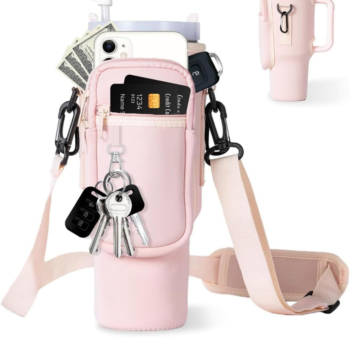 Verstelbare schoudertas met thermosbekerhouder voor 40 oz