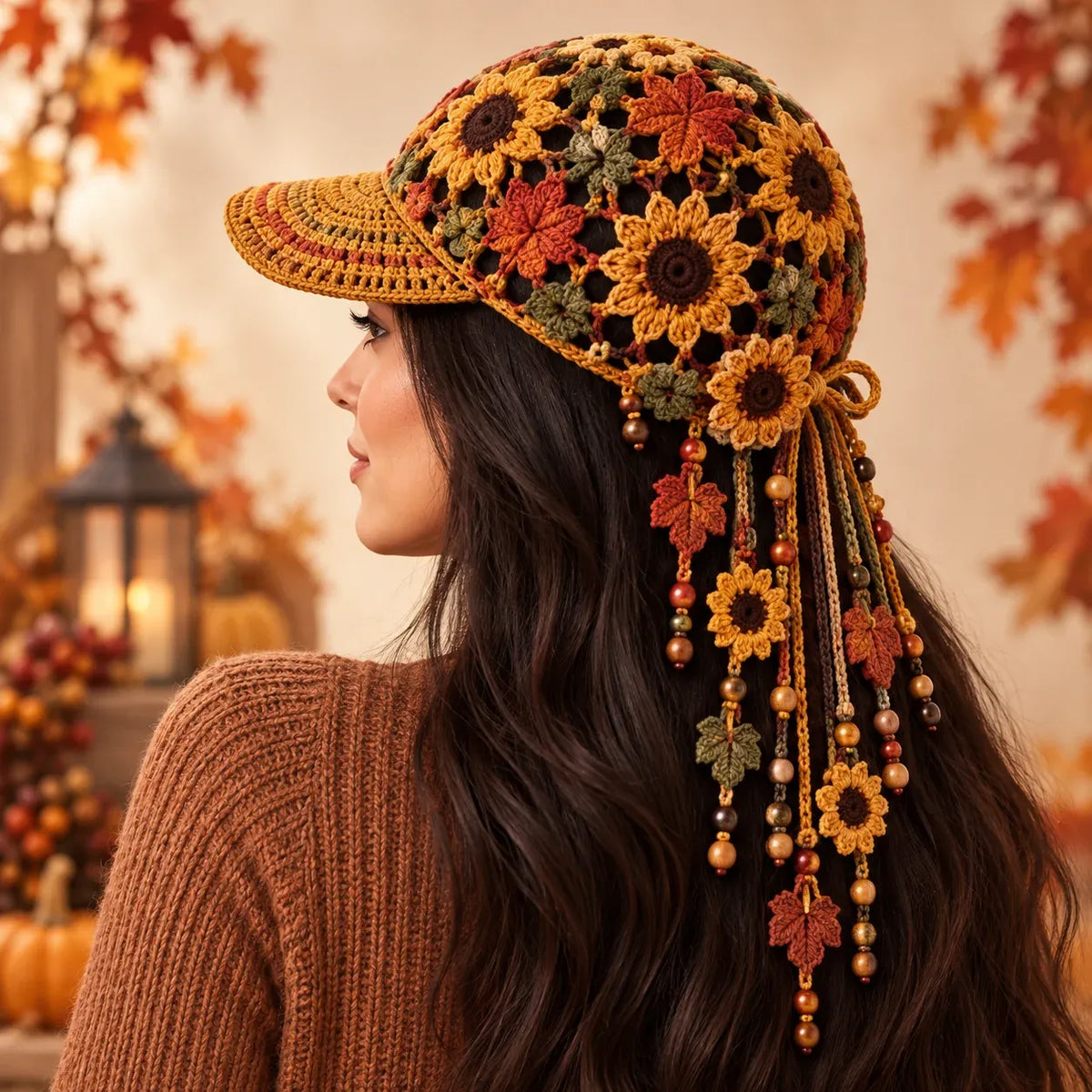 🔥LAATSTE DAG 50% KORTING - 🍂 Handgemaakte gehaakte herfst-baseballpet voor dames
