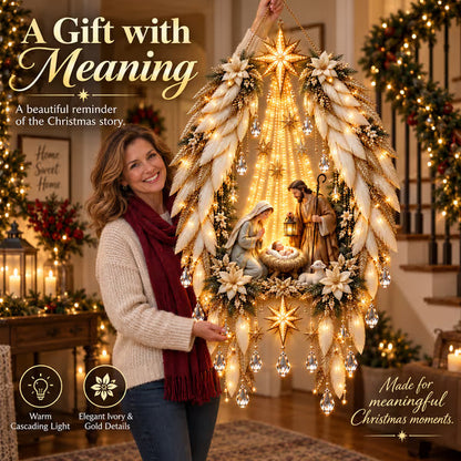 ✨👼 3D Hemelse engelenvleugels Kerststalverlichting✨ – Verlichte kerstwanddecoratie ✈️
