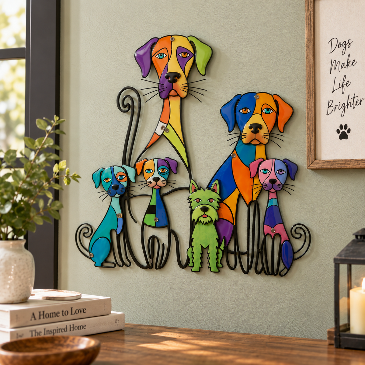 🐶 Kleurrijke hondenwanddecoratie