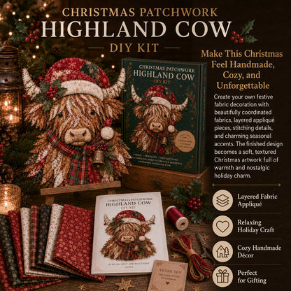 🔥LAATSTE DAG 49% KORTING - 🎅DIY-decoratieset met kerstpatchworkstof – Prachtige resultaten, geen ervaring nodig