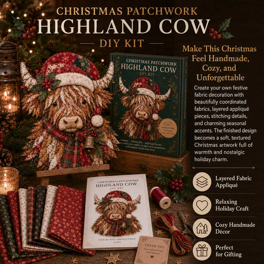 🔥LAATSTE DAG 49% KORTING - 🎅DIY-decoratieset met kerstpatchworkstof – Prachtige resultaten, geen ervaring nodig