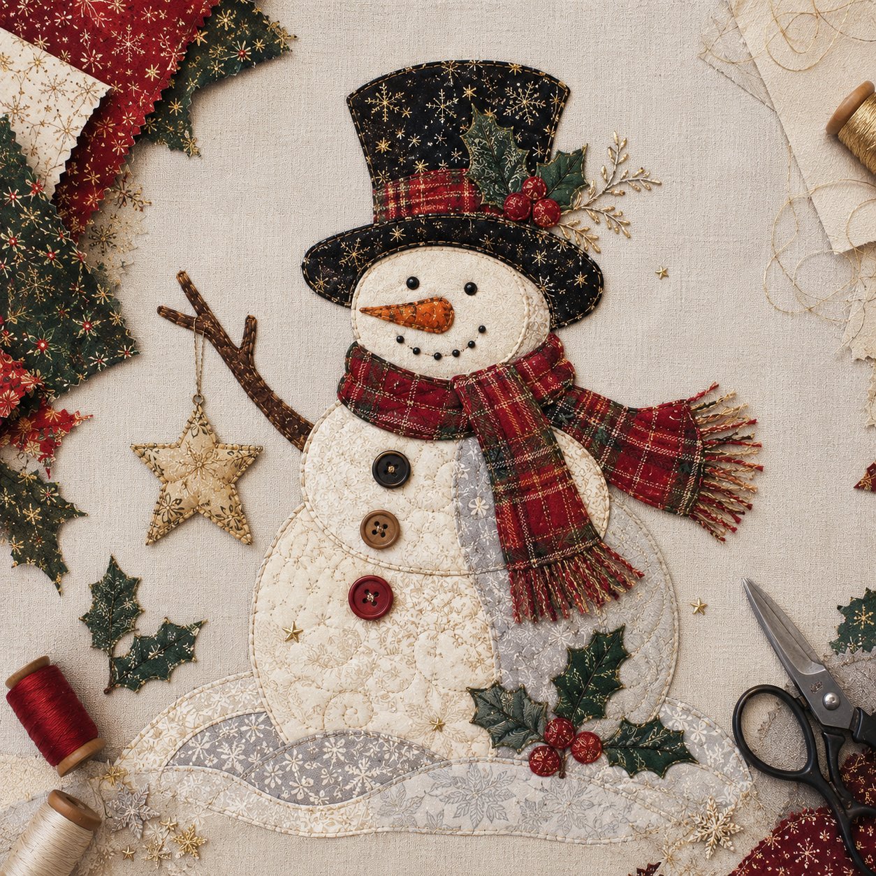 🔥LAATSTE DAG 49% KORTING - 🎅DIY-decoratieset met kerstpatchworkstof – Prachtige resultaten, geen ervaring nodig