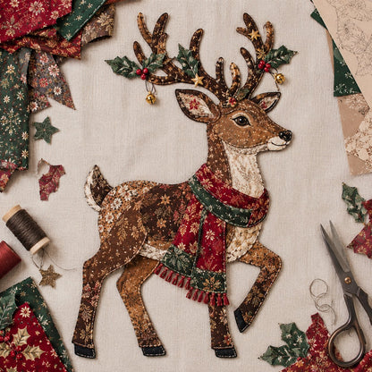 🔥LAATSTE DAG 49% KORTING - 🎅DIY-decoratieset met kerstpatchworkstof – Prachtige resultaten, geen ervaring nodig