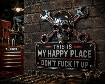 🔥Vaderdag: 49% korting 💀“This Is My Happy Place” - muurbord voor in de garage