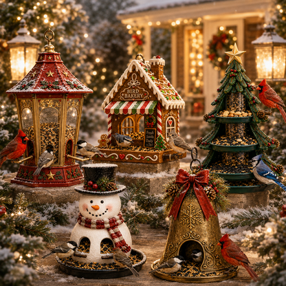 🎄 Christmas Bird Feeder Collection™ – Feestelijke hangende voederbakken voor wilde vogels