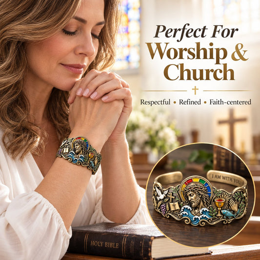 🔥 Laatste dag: 49% KORTING - ✝️ Door het geloof geïnspireerde Jezus-armband | Antiek messing met bijbeltekst