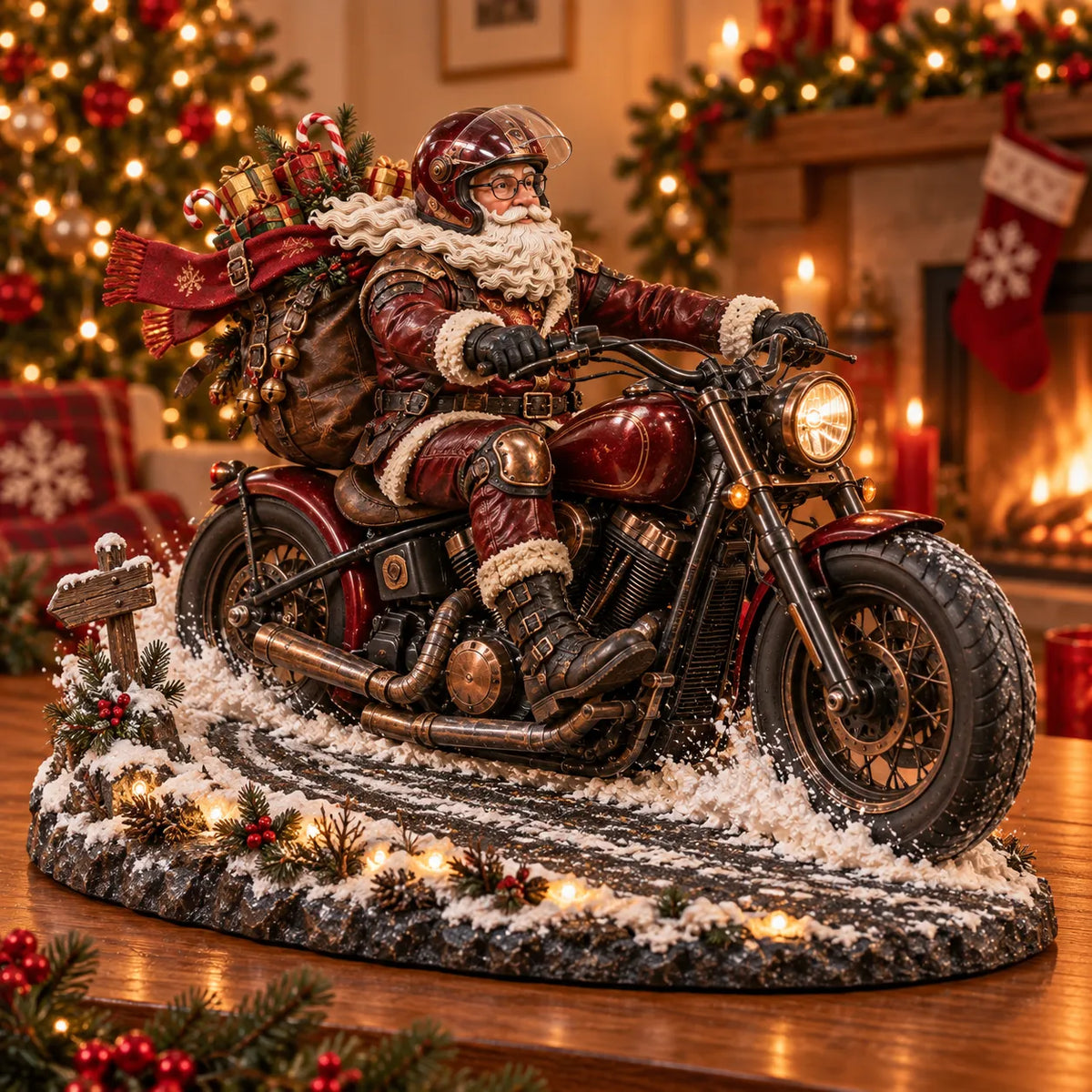🏍️🎅 De terugreis van de kerstman – Kerstcollectie met motortour-souvenirs💨