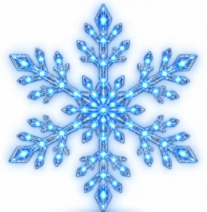 ❄️ LED-wandlampjes in de vorm van sneeuwvlokken | 3D-kerstversiering met sneeuwvlokken | Sets met 12, 24 en 36 sneeuwvlokken | Blauw en wit licht + afstandsbediening ✨
