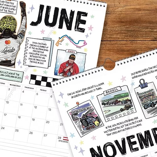🔥LAATSTE DAG 50% KORTING - 🏎️📅F1 Scrapbook Racekalender 2026 — De ultieme racekalender voor fans om aan de muur te hange