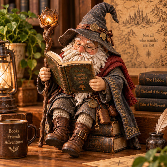 🔥LAATSTE DAG 50% KORTING🧙‍♂️ De rondtrekkende geleerde kabouter – Betoverd tovenaarsfiguurtje