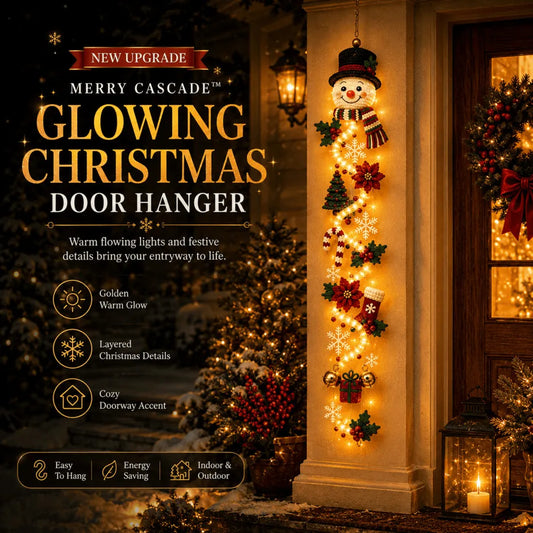 ⏳ Laatste dag: 49% KORTING – 🎄MerryCascade™ Lichtgevende kerstdeurhanger | 6 feestelijke lichtontwerpen✨