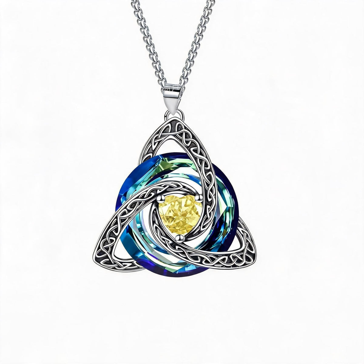 ✨Ketting met geboortesteen en Keltische drievoudige knoop – Een betekenisvol symbool van liefde en verbondenheid ❤️