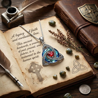 ✨Ketting met geboortesteen en Keltische drievoudige knoop – Een betekenisvol symbool van liefde en verbondenheid ❤️