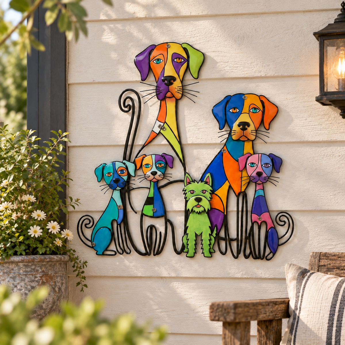 🐶 Kleurrijke hondenwanddecoratie