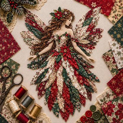 🧚‍♀️🌸 Premium DIY-pakket ‘Fairy Patchwork’ | Hoogwaardige gelaagde stof met bloemenvleugels – DIY handgemaakte fantasiewanddecoratie ✨