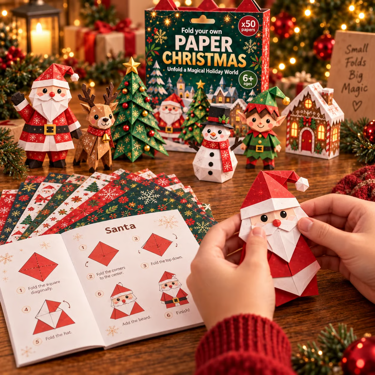 🎄DIY-kerstknutselpakket van papier – 250 vellen, 5 feestelijke thema’s🟌🌟
