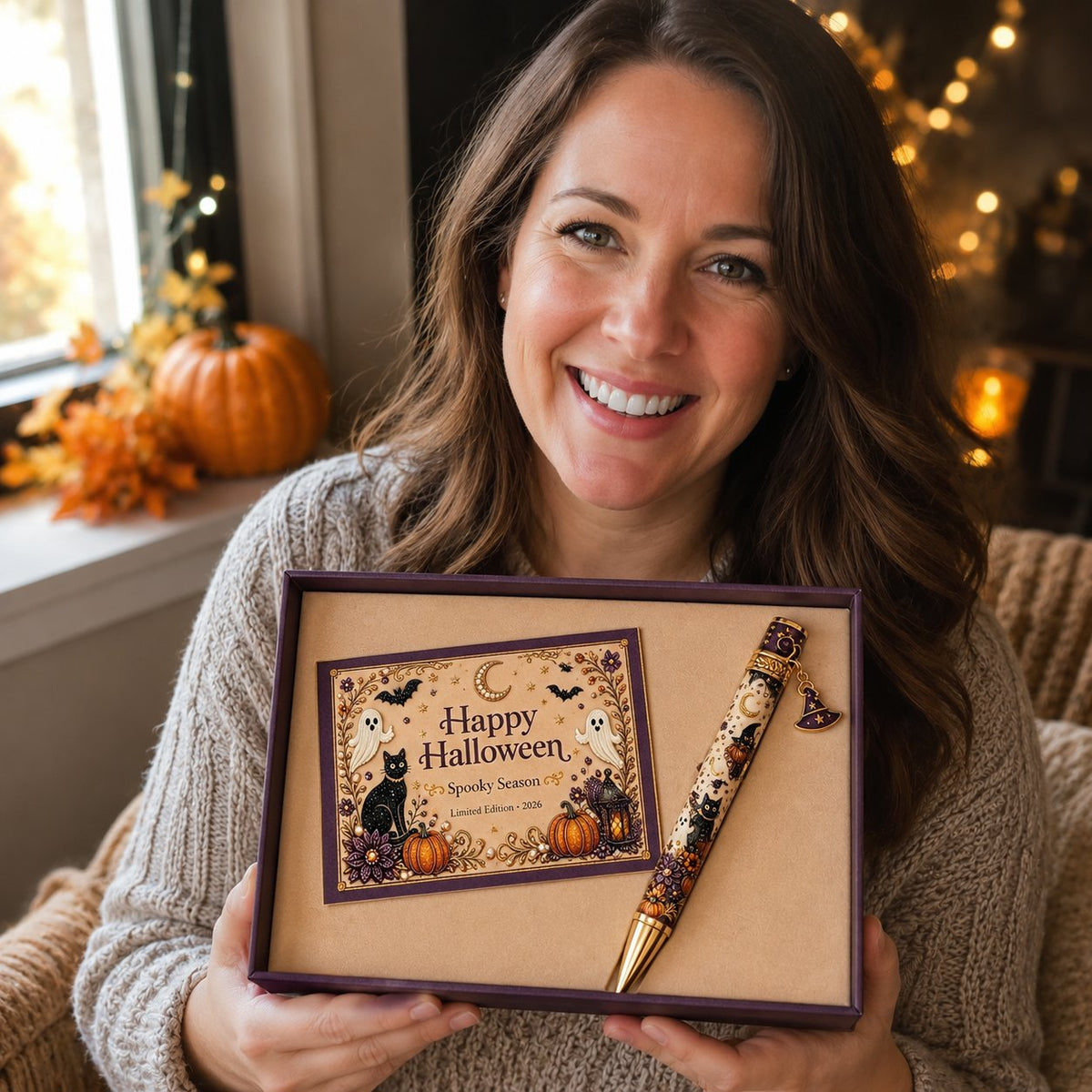 🎃🔮 Griezelige Halloween-pen-cadeauset | Decoratieve pen, bijpassende herinneringskaart en bijpassende geschenkdoos in 3 limited edition-uitvoeringen ✨