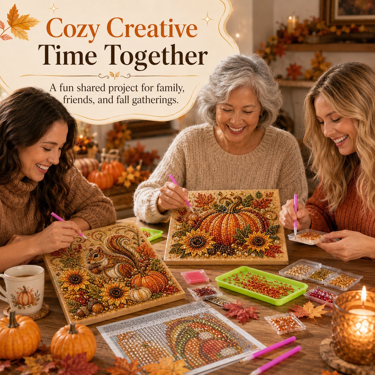 🍂💎 Herfstparelschilderpakket – Ontspannend doe-het-zelfproject om sprankelende herfstkunstwerken te maken 🖌️