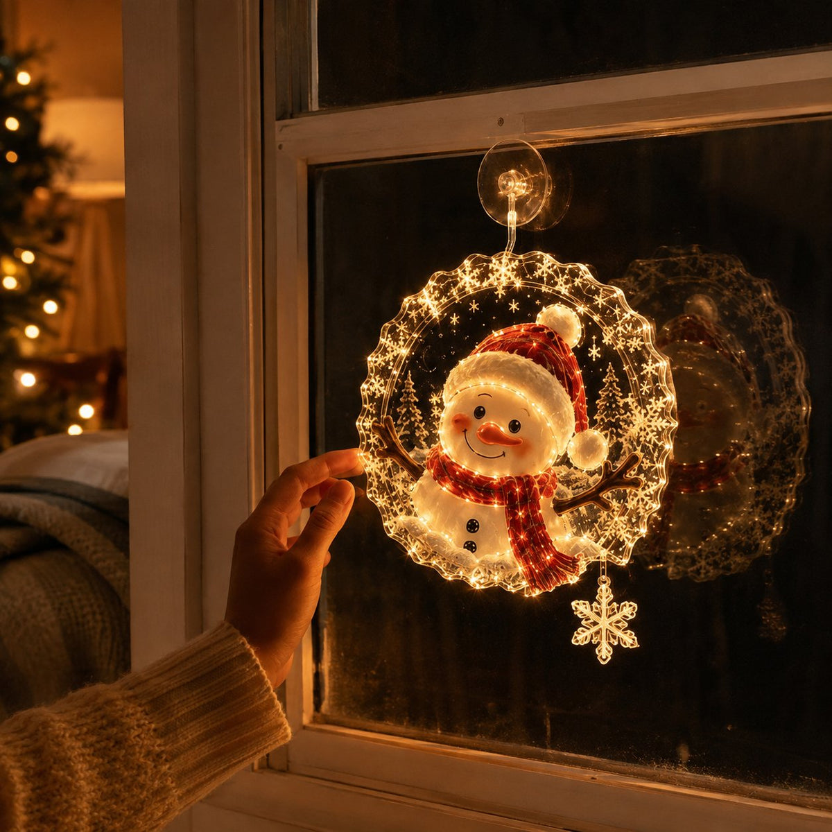 ⏳ Laatste dag: 49% KORTING – 🎄Verlichte kerstversiering voor het raam met zuignap | Warme LED-raamverlichting met dubbellaags ontwerp en diverse feestelijke stijlen ✨