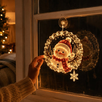 ⏳ Laatste dag: 49% KORTING – 🎄Verlichte kerstversiering voor het raam met zuignap | Warme LED-raamverlichting met dubbellaags ontwerp en diverse feestelijke stijlen ✨