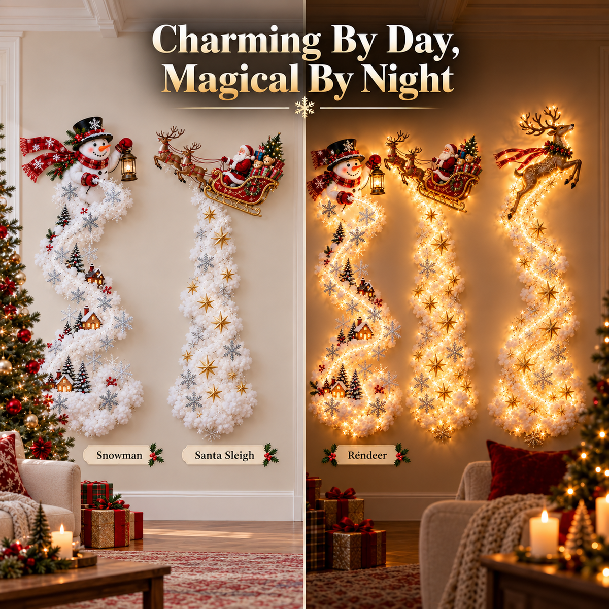 ✨Christmas Magic Trail-wandlamp – Een vleugje kerstmagie, rechtstreeks op je muur✨
