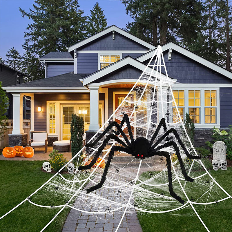 Halloween-lampjes in de vorm van een gloeiend spinnenwe