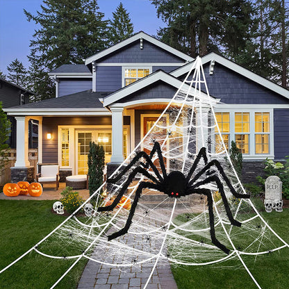 Halloween-lampjes in de vorm van een gloeiend spinnenwe