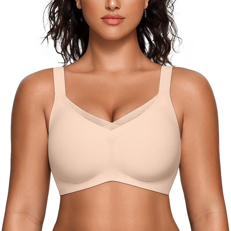 Damesschoenen Draadloze V-Hals Oversteek Mesh Naadloze Push-Up BH