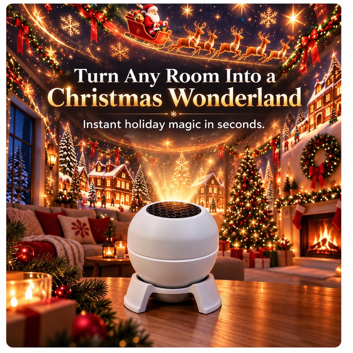 💡 Maak van elke kamer een kerstwonderland – Kerstprojectie-nachtlampje