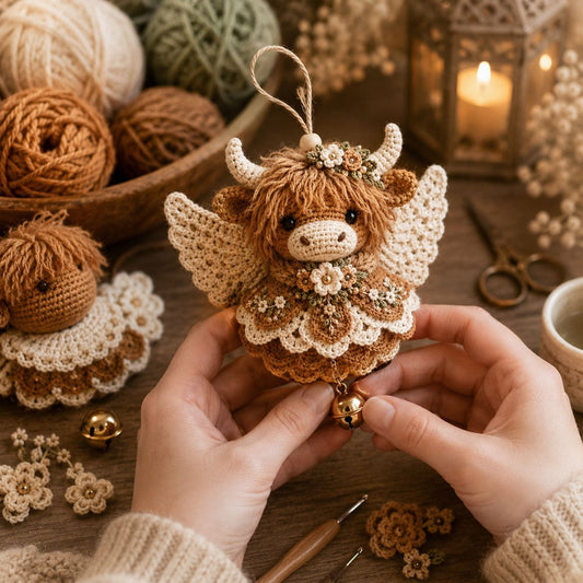 🔥Laatste dag: 50% KORTING 🪽 DIY-set voor een gehaakt ‘Animal Angel’-kerstornament