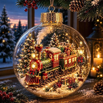 🎄Gloeiende kerstdiorama-kerstbal – Een kleine winterwereld in je handen