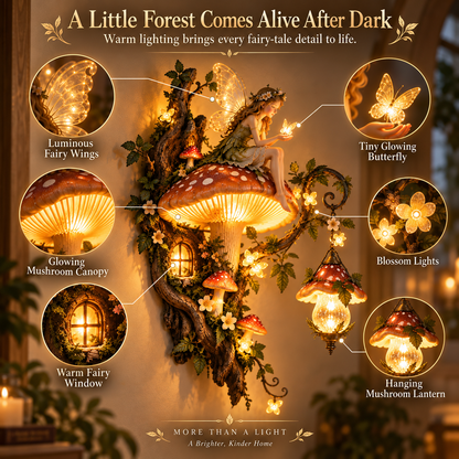 ⏰Beperkte voorraad 50% KORTING - 🧚✨ Wandlamp ‘Betoverde paddenstoelfee’ 🍄🌿