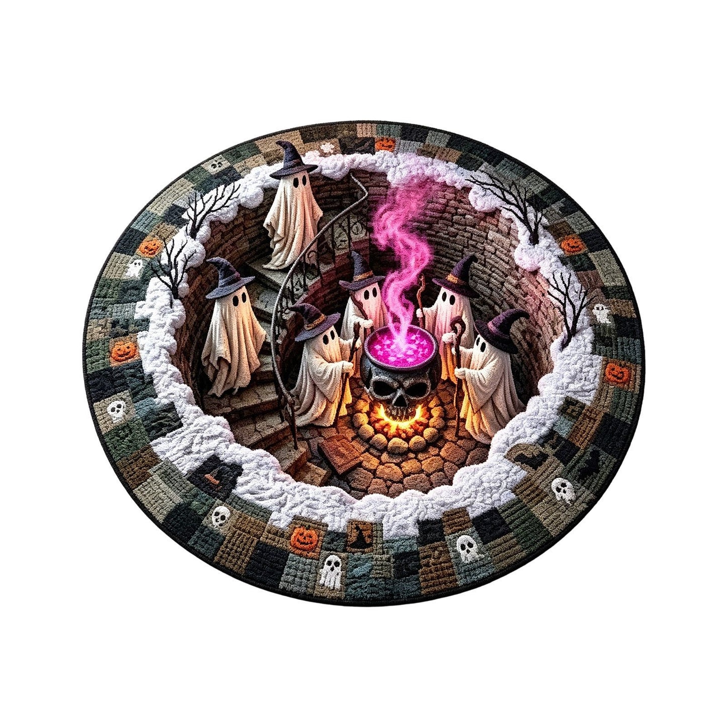 🔥 3D-tapijt met spooktrap – griezelige Halloween-optische illusie 👻