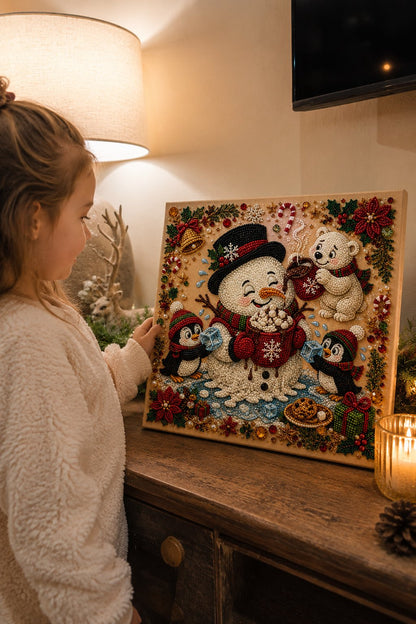 🎄 LAATSTE DAG 49% KORTING – Premium 3D Pearl Absurd Christmas Moments-kunstset | Luxe canvas met flocklaag en krasbestendige, kleurvaste parelkraaltjes – DIY grappige kerstversiering 🎅😂✨