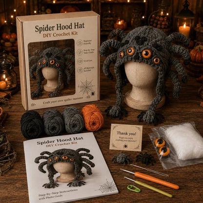 🎭🎃 DIY-haakpakket voor een Halloween-monsterkap | Hoogwaardig, zacht garen met stapsgewijze handleiding voor het zelf maken van een handgemaakte, draagbare karakterkap 🧶✨
