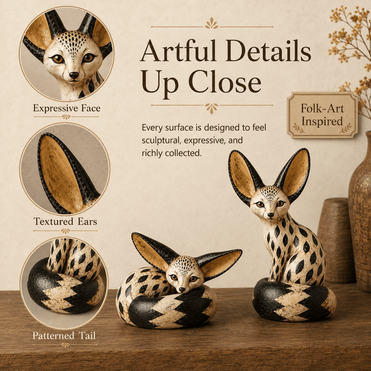 🔥Today 50% OFF🔥 - Vintage Fennec Fox Sculpture