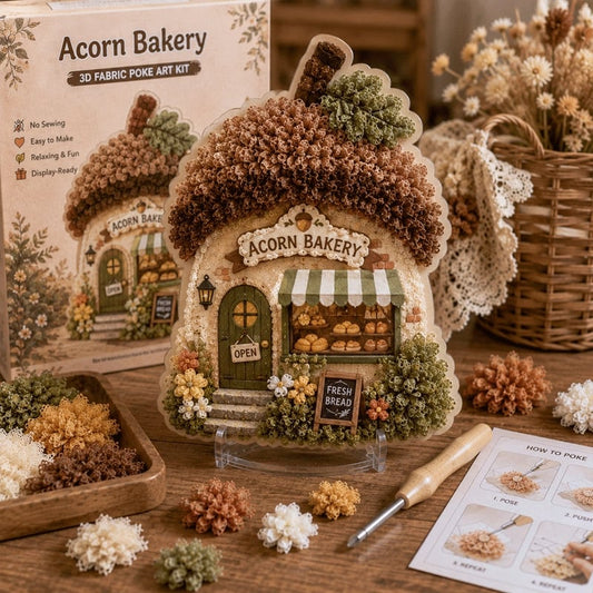 🔥 Laatste dag: 49% korting - ✨ “Whimsical Village”-set voor 3D-kunst met stof (Poke Art-techniek)