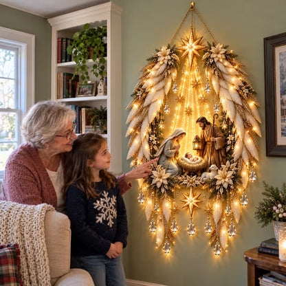 ✨👼 3D Hemelse engelenvleugels Kerststalverlichting✨ – Verlichte kerstwanddecoratie ✈️
