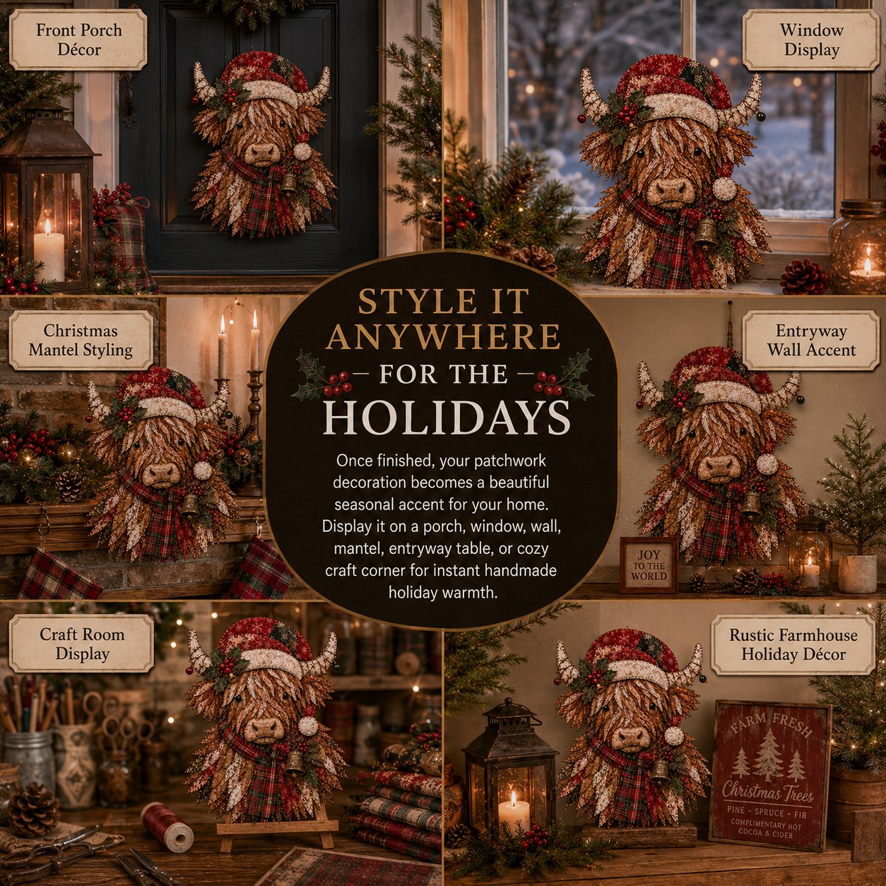 🔥LAATSTE DAG 49% KORTING - 🎅DIY-decoratieset met kerstpatchworkstof – Prachtige resultaten, geen ervaring nodig